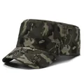 Casquette militaire à sommet plat camouflage classique pour hommes avec visière pare-soleil - Réglable / Abstract Musical Note Style / Musical Note Print Camouflage
