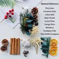 Natural dried flower and botanical DIY material kit with pinecones and cinnamon for Christmas - Material Box (Style A3)