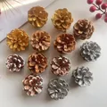 Natural pine cones in gold silver and frosted finishes for DIY Christmas decoration - Gold And Silver Pine Cones