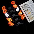 Halloween LED Haarreifen mit leuchtenden Kürbis- und Totenkopf-Designs - Blasgeformter Halloween-Federhaarreif