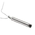 Silver cylindrical meditation breathing whistle necklace for stress relief and anxiety relief - Steel Horseshoe Buckle Style
