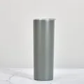 Gobelet gris 20oz en acier inoxydable avec couvercle transparent résistant aux éclaboussures - 600ml / Gris