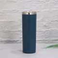 Gobelet droit en acier inoxydable bleu marine de 20oz avec couvercle transparent hermétique - 600ml / Bleu marine