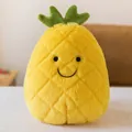 Simpatico peluche a forma di ananas giallo con sorriso, morbido pupazzo per bambini - 23-25cm / Ananas