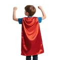 Rückansicht eines roten Superheldenumhangs für Kinder aus glänzendem Satin-Stoff. - Höhe 70-100cm / Oberteile / Rot