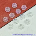 Close-up detail of 14mm sunflower-shaped glass beads for DIY jewelry making and crafts - Phantom White