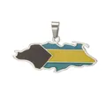 Bahamas map pendant in stainless steel with colorful enamel finish - Bahamas Map / Steel
