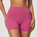 Women's high-waisted quick-dry yoga shorts in berry pink for fitness and running - Strawberry Pink [NEW - New Color] / S