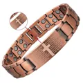 Vintage copper men's magnetic therapy bracelet with double-row magnets and cross engraving - Double Row Magnetic Cross/Scripture Style / Copper