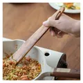 Spatule artisanale en bois d'acacia pour poêles antiadhésives dans une cuisine - Petite spatule en teck de Birmanie 25*3,8 cm