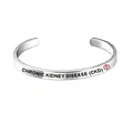 Silver stainless steel medical alert cuff bracelet for Chronic Kidney Disease (CKD) - Chronic Kidney Disease (CKD) Alert
