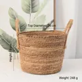 Χειροποίητο ψάθινο καλάθι με διάμετρο 24cm και ύψος 18cm - Μεσαίο (24x18)