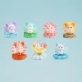 Collection de figurines en résine Nine-Tailed Fox blind box en plusieurs couleurs vives - Style de Rotation de Fée Renard à Neuf Queues / Ensemble Complet (Boîte de 6)