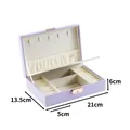 Purple PU leather jewelry organizer box with dimensions shown for watches and jewelry - Single Layer Jewelry Box / Purple