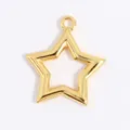 Shiny gold-plated hollow star pendant for DIY jewelry making and crafts - Gold Large Star Pendant