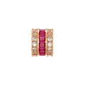 Rose gold copper spacer bead with red and white zircons for DIY jewelry bracelet making - Rose Gold with Rose Red Rhinestone, Small, 5.7*6.2mm
