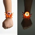 Halloween glowing spider wristband with LED eyeball light for party props - Pop-Eye Orange Spider Bracelet