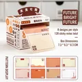 Caja de notas adhesivas extraíbles con 8 diseños lindos y 128 hojas adhesivas - Futuro prometedor