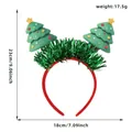 Festive Christmas tree headband with green tinsel, sized 18x23cm for holiday parties - Christmas Tree Tinsel Headbands
