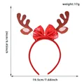 Christmas reindeer antler headband with red bow and dimensions 24cm by 19.5cm - Reindeer Bow Headband