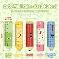 Lot de 5 mini règles de dessin animé avec chaîne, motifs de crayons et stylos - 15cm / 1# Mini règle de paume mignonne