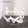 Minimalistische abstrakte weiße Harzfigur Ornament für modernes Heimregal-Dekor - Zusammen Weiße menschliche Figur Ornament (7116Z-03)