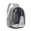 Panorama-transparenter Haustierrucksack in Grau mit atmungsaktiven Netztaschen für Katzen - Basisstil / Grau