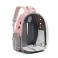 Rosa transparenter Haustierrucksack für Katzen mit atmungsaktivem Mesh und Belüftung - Basisstil / Rosa