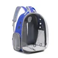 Blauer atmungsaktiver transparenter Haustierrucksack für Katzen und Hunde - Basisstil / Blau