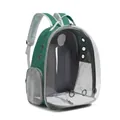 Atmungsaktiver grüner Katzenrucksack mit einem klaren Panorama-Sichtfenster für Haustiere. - Basisstil / Dunkelgrün