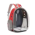 Roter transparenter Panorama-Haustier-Rucksack mit atmungsaktivem Netz für Katzen - Basisstil / Rot