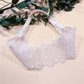 Elegant white lace floral headband for baby girl photography with soft elastic band - White Hollow Lace Style (MB3426)