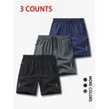 Set aus 3 schnelltrocknenden Herren-Sportshorts in Schwarz, Grau und Dunkelblau - S / Unterteile / 3er-Pack / Schwarz + Dunkelgrau + Navy