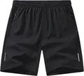 Pantaloncini sportivi neri da uomo in seta ghiaccio ad asciugatura rapida, neri - Taglia S / Nero