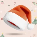 Klassische orangefarbene Weihnachtsmütze aus Plüsch mit weißem Rand für festliche Feiern - Orange