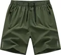 Pantaloncini sportivi da uomo a rapida asciugatura in verde oliva scuro, traspiranti - Taglia M / Verde Militare