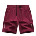 Premium Herren Eis-Seide schnelltrocknende atmungsaktive Sportshorts in Weinrot - S / Unterteile / Burgunderrot