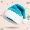 Plush light blue Christmas hat featuring soft white faux fur trim and a decorative pom-pom - Light Blue