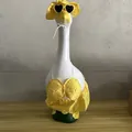 Handmade yellow polka dot outfit for 23-inch porch goose with heart sunglasses - Bikini Yellow (Glasses Style)