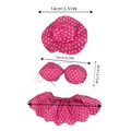 Pink polka dot 3-piece bikini and hat outfit for 23-inch porch goose garden ornament - Bikini Pink