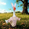 23-inch porch goose holiday outfit with pink rabbit ear headband and dress - Easter Rabbit Pink