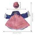 Patriotic porch goose holiday outfit set featuring stars and stripes hat and cape - Independence Day B