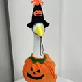 Handmade Halloween pumpkin costume set for 23-inch decorative white porch goose - Pumpkin b