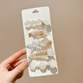 Juego de pinzas para el cabello de verano con perlas y conchas estilo oceánico chic - Estilo Lindo / Set de 5 piezas