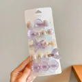 Juego de pinzas para el cabello de sirena con conchas y perlas en lila y nácar - Estilo Elegante / Set de 5 piezas