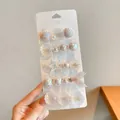 Juego de cinco pinzas para el cabello temáticas con conchas iridiscentes y perlas - Estilo Impresionante / Set de 5 piezas