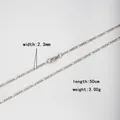 Collana a catena Figaro 3:1 minimalista in acciaio inossidabile 2,3mm lunghezza 50cm - 40CM / Saldato Piatto (Filo 0,6 mm * Larghezza 2,3 mm) / Colore acciaio