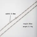Collana a catena Figaro 3:1 in acciaio inossidabile larga 3,0 mm, lunghezza 50 cm - 40CM / Saldato Tondo (Filo 0.8mm * Larghezza 2.8mm) / Colore acciaio