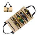 Bolsa de herramientas enrollable caqui con bolsillos de cremallera para coche o taller - Bolsa colgante para herramientas de coche / Caqui
