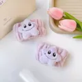Dettaglio polsini in peluche viola con simpatica stella sorridente per cura della pelle - 34-Nettuno viola (Cinturino singolo)